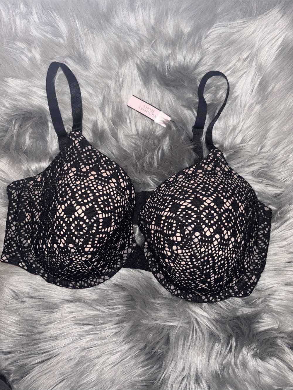 Victoria’s Secret Lace Overlay Bra with Nude Lining